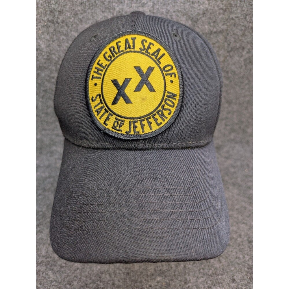 State of Jefferson Hat Black Double X Great Seal Patch Adjustable Cap